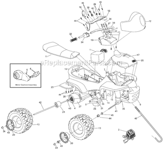 Page A Diagram and Parts List for 74527-9993  Power Wheels Ride-On ATVs